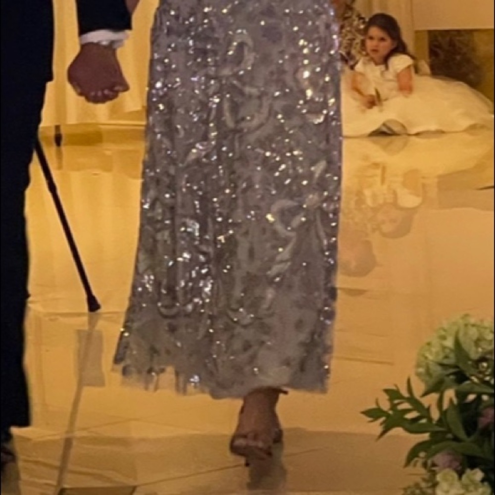 Needle & Thread Silver Sequin Embellished Gown - Picture 6 of 6